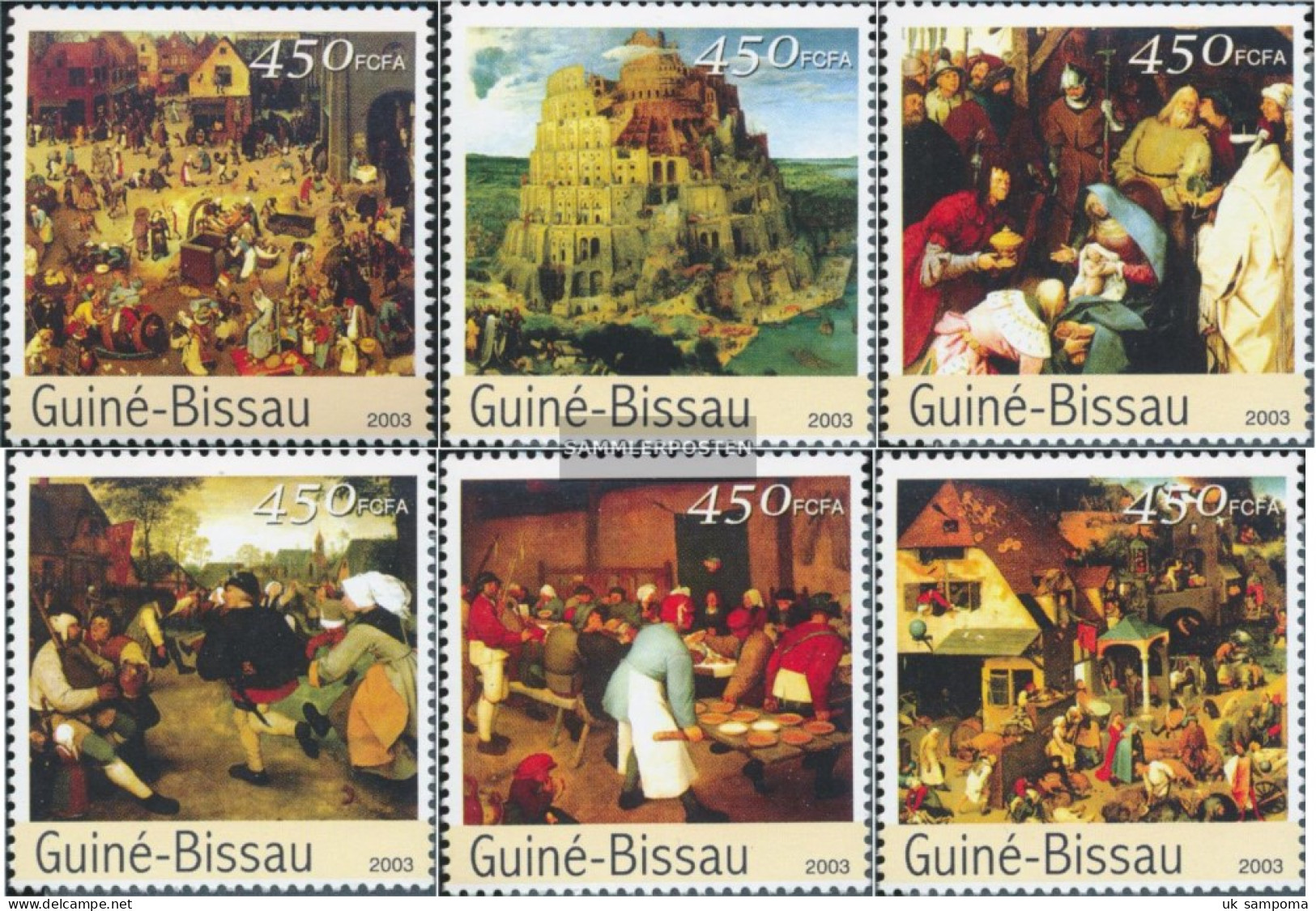 Guinea-Bissau 2537-2542 (complete. Issue) Unmounted Mint / Never Hinged 2003 Paintings Of Bruegel - Guinea-Bissau