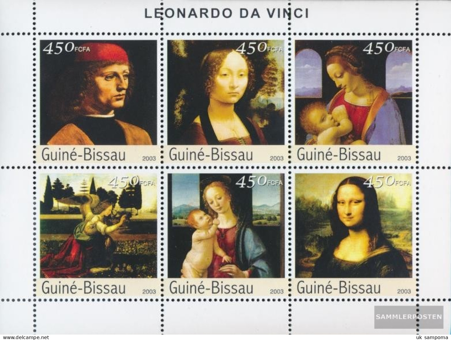 Guinea-Bissau 2531-2536 Sheetlet (complete. Issue) Unmounted Mint / Never Hinged 2003 Paintings Of Leonardo Da Vinci - Guinea-Bissau