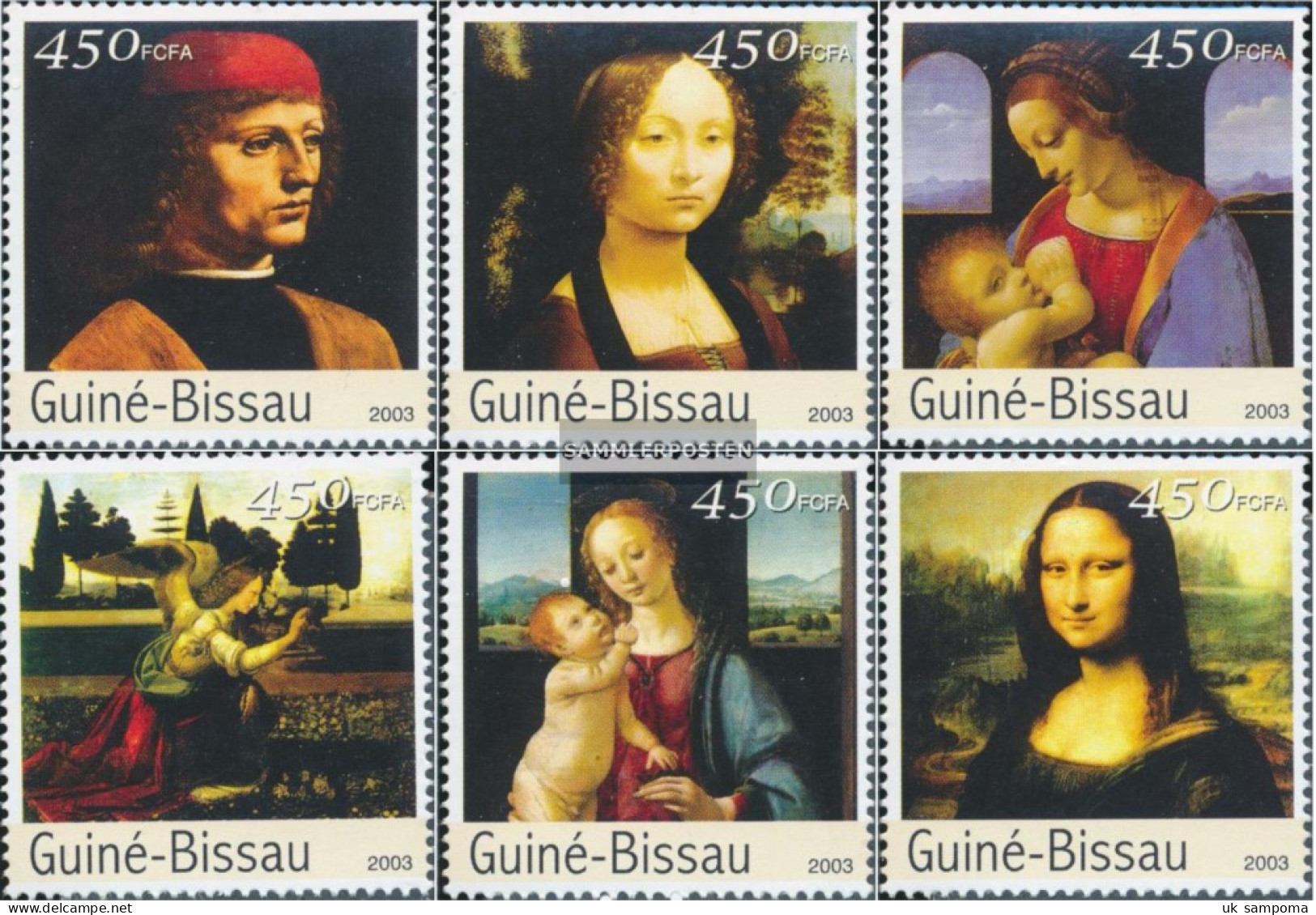 Guinea-Bissau 2531-2536 (complete. Issue) Unmounted Mint / Never Hinged 2003 Paintings Of Leonardo Da Vinci - Guinea-Bissau