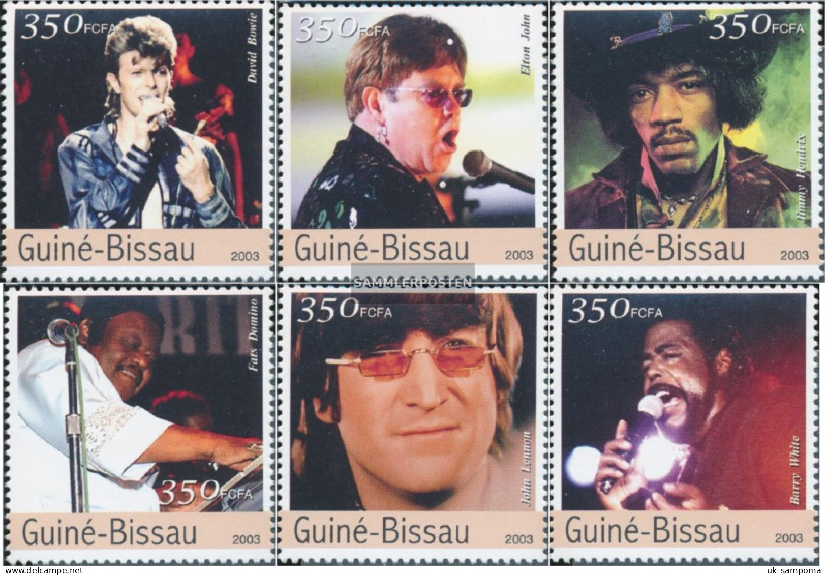 Guinea-Bissau 2332-2337 (complete. Issue) Unmounted Mint / Never Hinged 2003 Composers - Guinea-Bissau