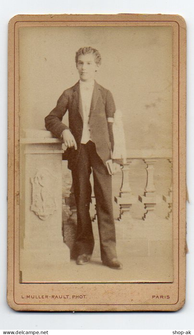 W9N82/ CDV Foto Junger Mann Photograph Muller-Rault Paris  Ca.1880 - Other & Unclassified