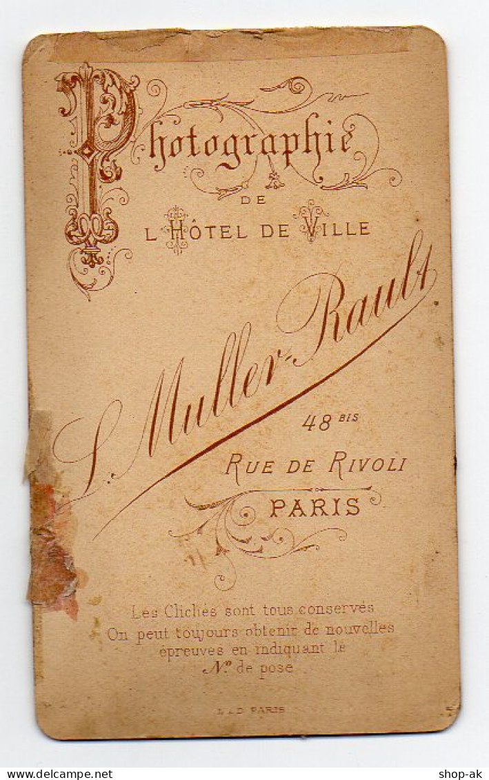 W9N82/ CDV Foto Junger Mann Photograph Muller-Rault Paris  Ca.1880 - Other & Unclassified