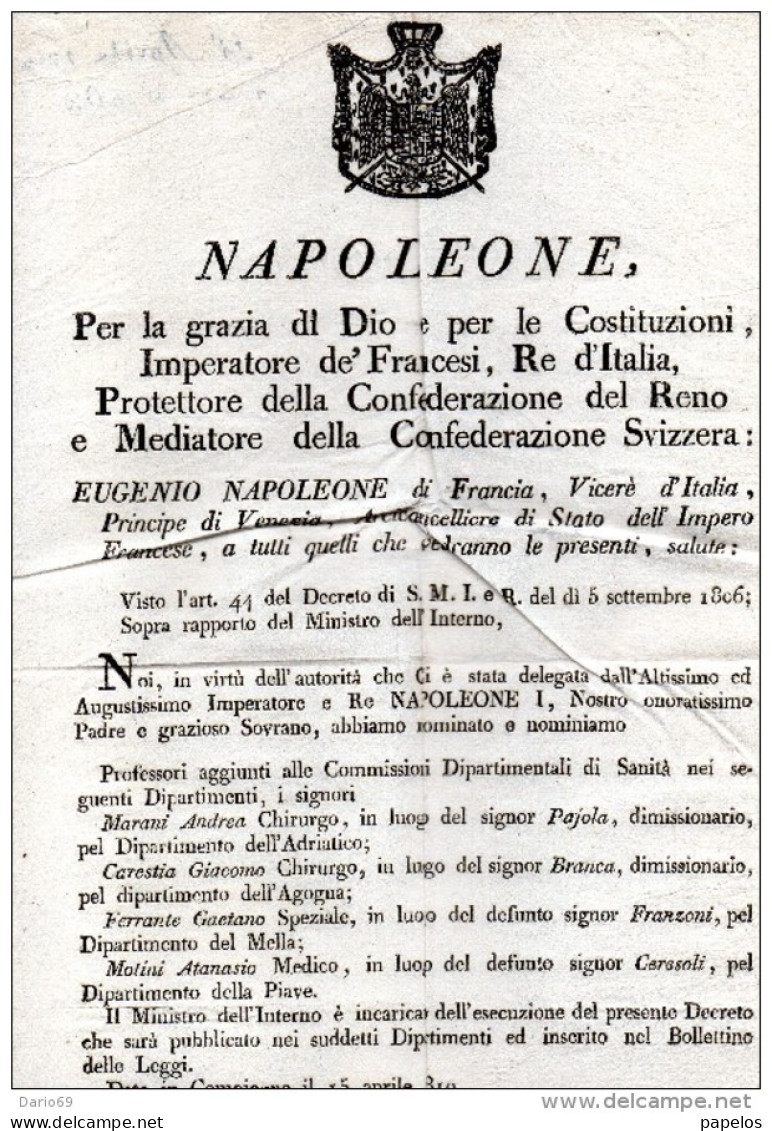 1806 MANIFESTO  NAPOLEONICO - Documents Historiques