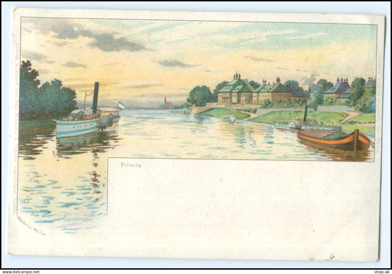 N8111/ Pillnitz Dresden Litho Künstler AK Waldemar Müller Ca.1900 - Dresden