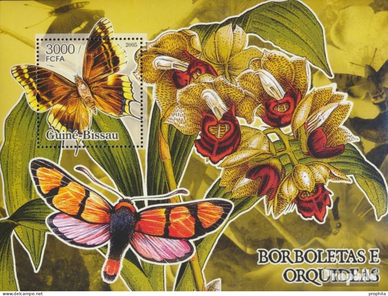 Guinea-Bissau Block 543 (kompl. Ausgabe) Postfrisch 2005 Schmetterlinge Und Orchideen - Guinea-Bissau