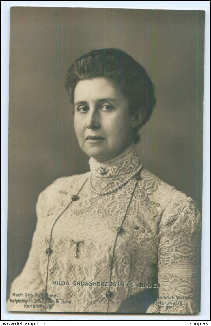 N8510/ Hilda Großherzogin Von Baden Foto AK Ca.1905 - Royal Families