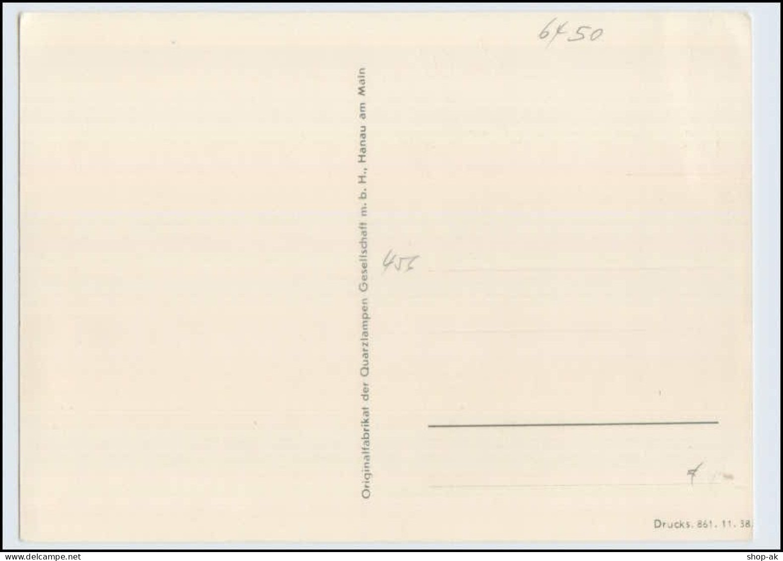 W2X39/ Höhensonne Original-Hanau Reklame AK 1938 - Werbepostkarten