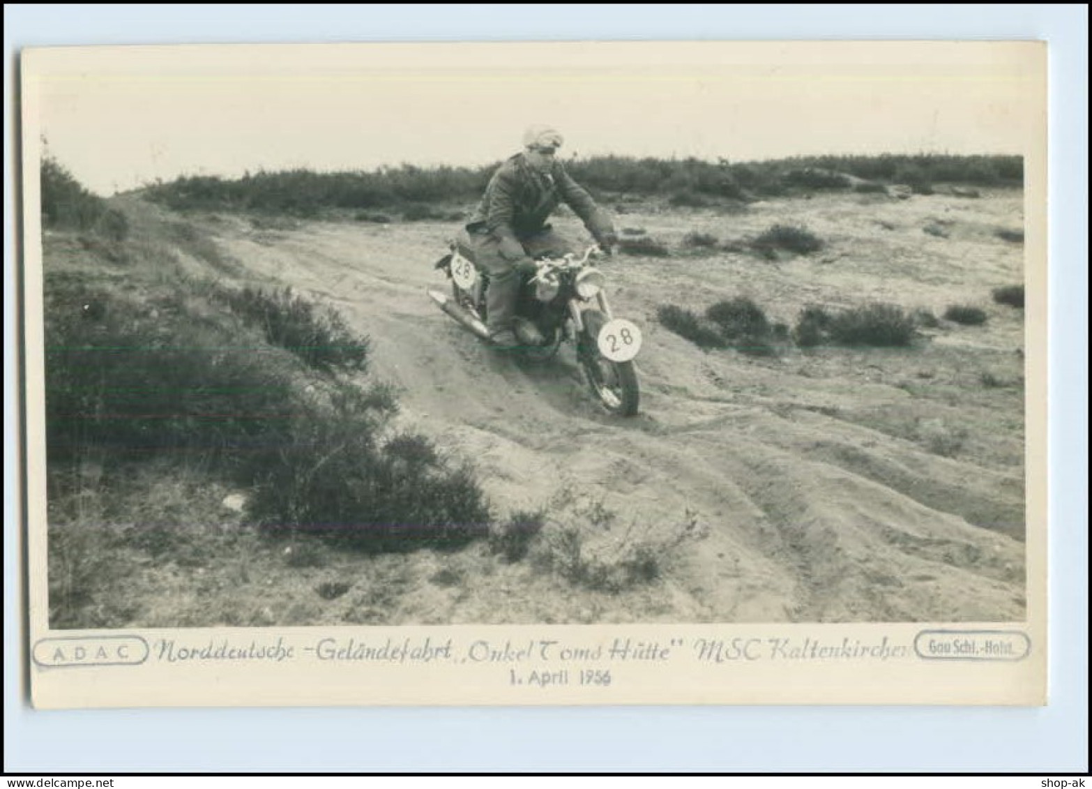 M514/ Motorrad Nordd. Geländefahrt MSC Kaltenkirchen 1956 Foto AK - Motos