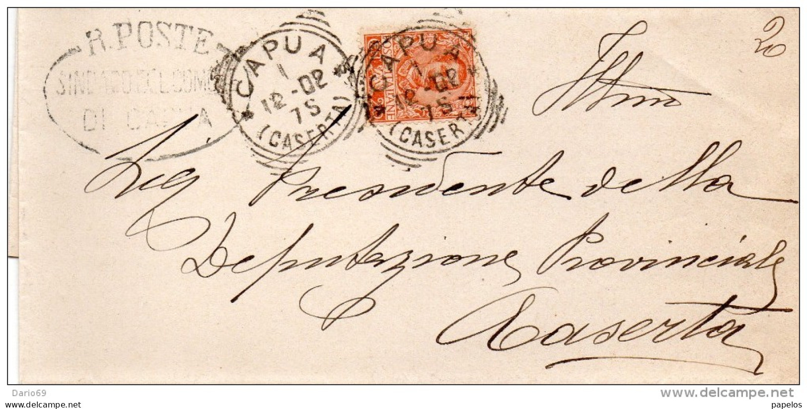 1902  LETTERA  CON ANNULLO CAPUA CASERTA - Storia Postale