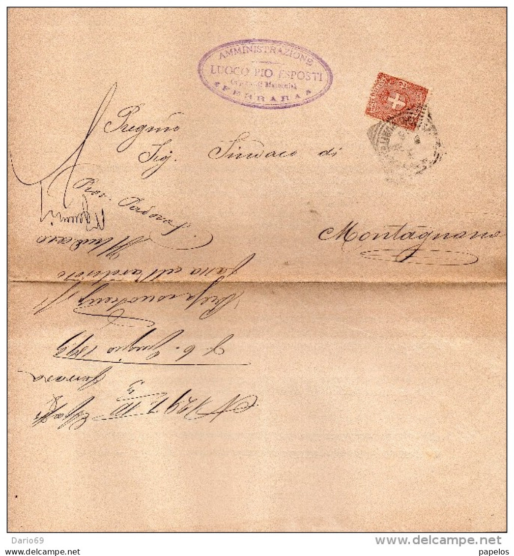 1899 LETTERA INTESTATA AMMINISTRAZIONE DEL LUOGO PIO ESPOSTI CON ANNULLO FERRARA - Marcophilie