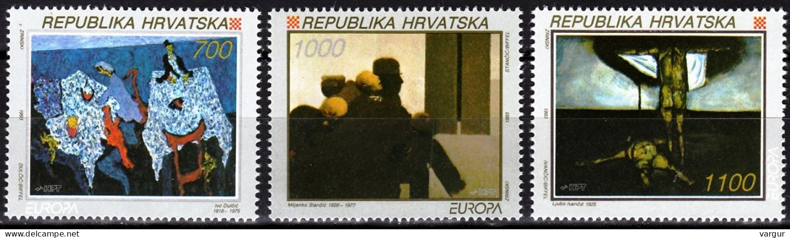 CROATIA 1993 EUROPA: Contemporary Art, Paintings, MNH - 1993