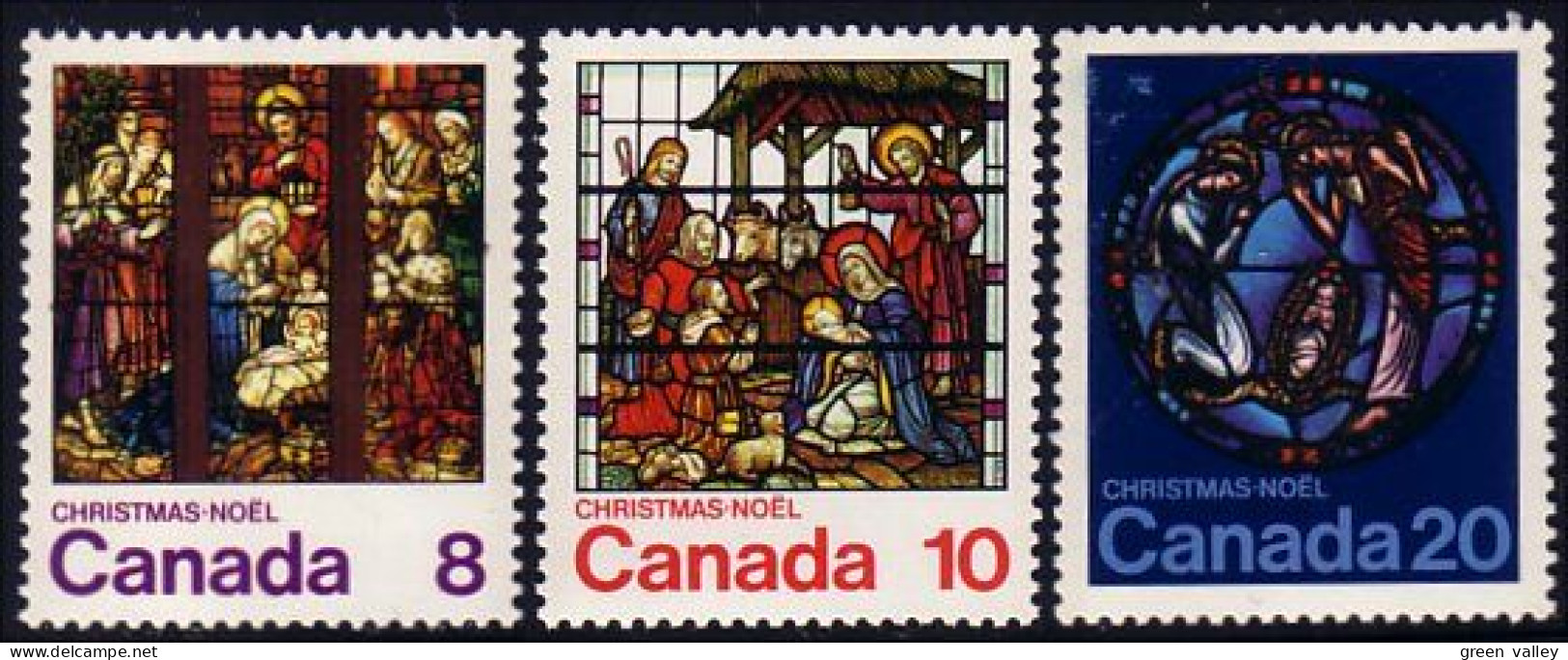 (C06-97-99b) Canada Vitraux Christmas Noel Stained Glass Windows MNH ** Neuf SC - Kerstmis