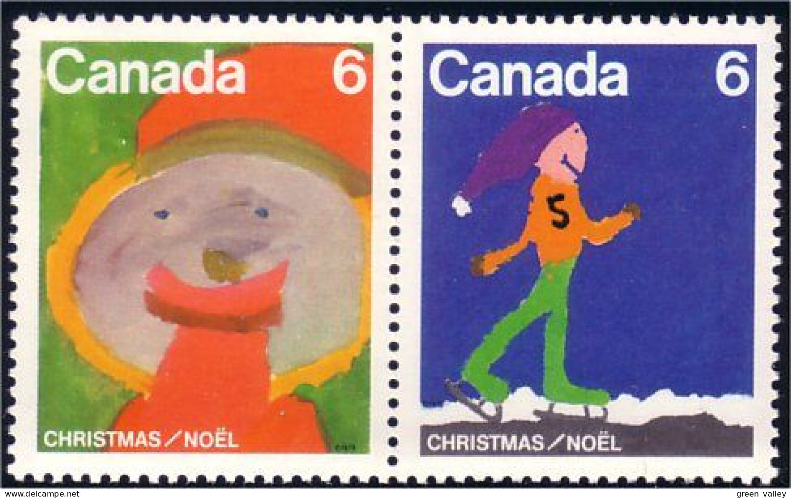 (C06-75ab) Canada Patineur Skater Pere Noel Santa Claus Se-tenant MNH ** Neuf SC - Wintersport (Sonstige)