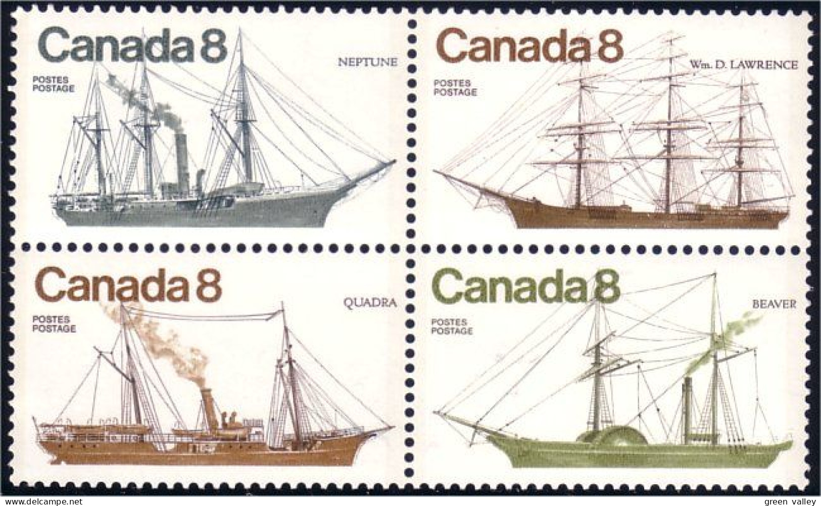 (C06-72ab) Canada Bateaux Cotiers Coastal Vessels Se-tenant MNH ** Neuf SC - Schiffe