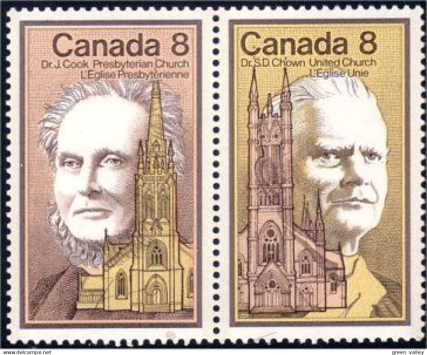 (C06-62aa) Canada Samuel Chown Methodist United Church Se-tenant MNH ** Neuf SC - Ongebruikt