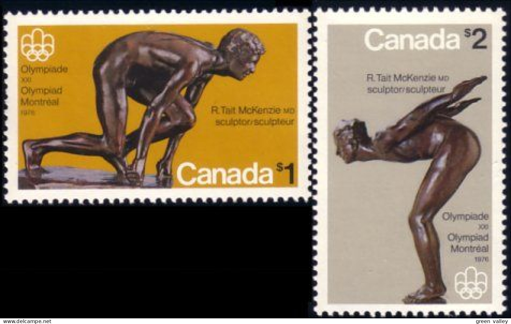 (C06-56-57b) Canada Montreal Olympiques 1976 MNH ** Neuf SC - Swimming