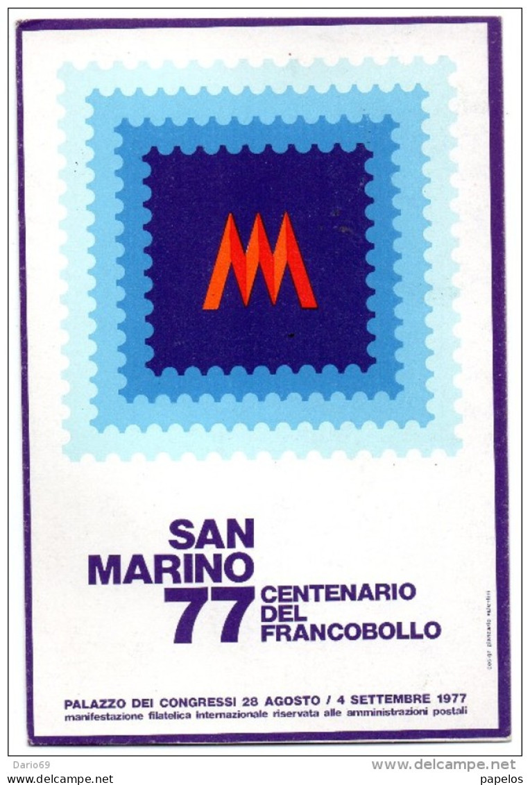 1977 CARTOLINA CON ANNULLO SAN MARINO - Briefe U. Dokumente