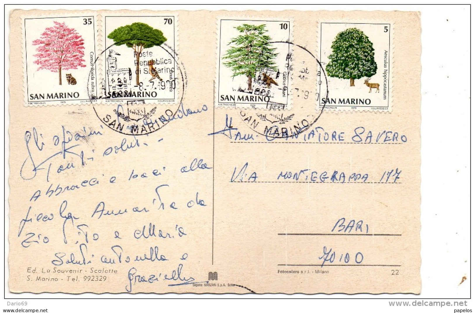 1979 CARTOLINA CON ANNULLO SAN MARINO - Covers & Documents