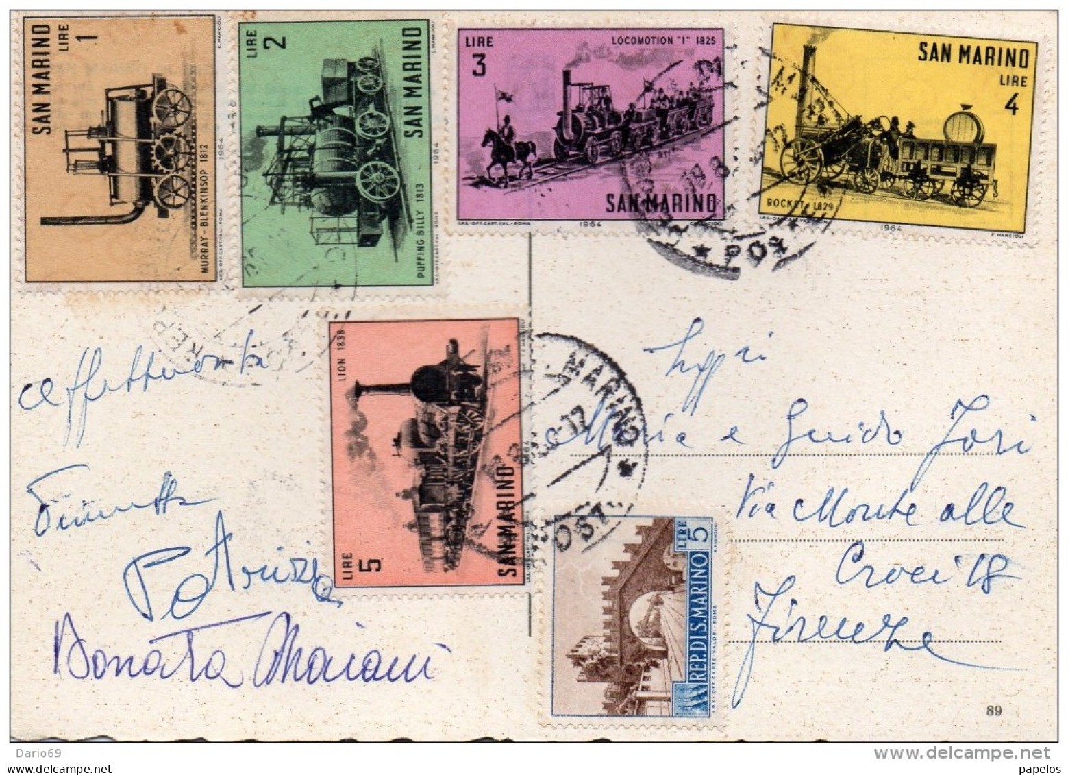 1965 CARTOLINA CON ANNULLO SAN MARINO - Storia Postale