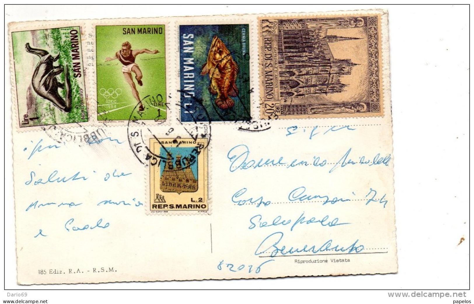 1969 CARTOLINA CON ANNULLO SAN MARINO - Storia Postale