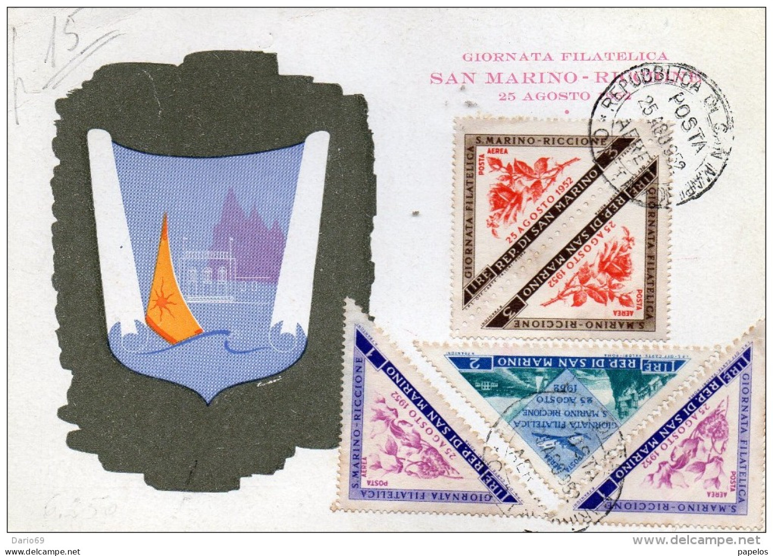 1952  CARTOLINA CON ANNULLO SAN MARINO - Brieven En Documenten