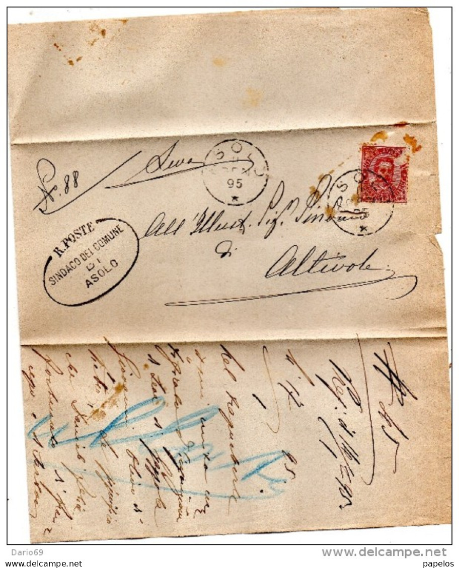 1895 LETTERA CON ANNULLO ASOLO TREVISO - Marcophilia