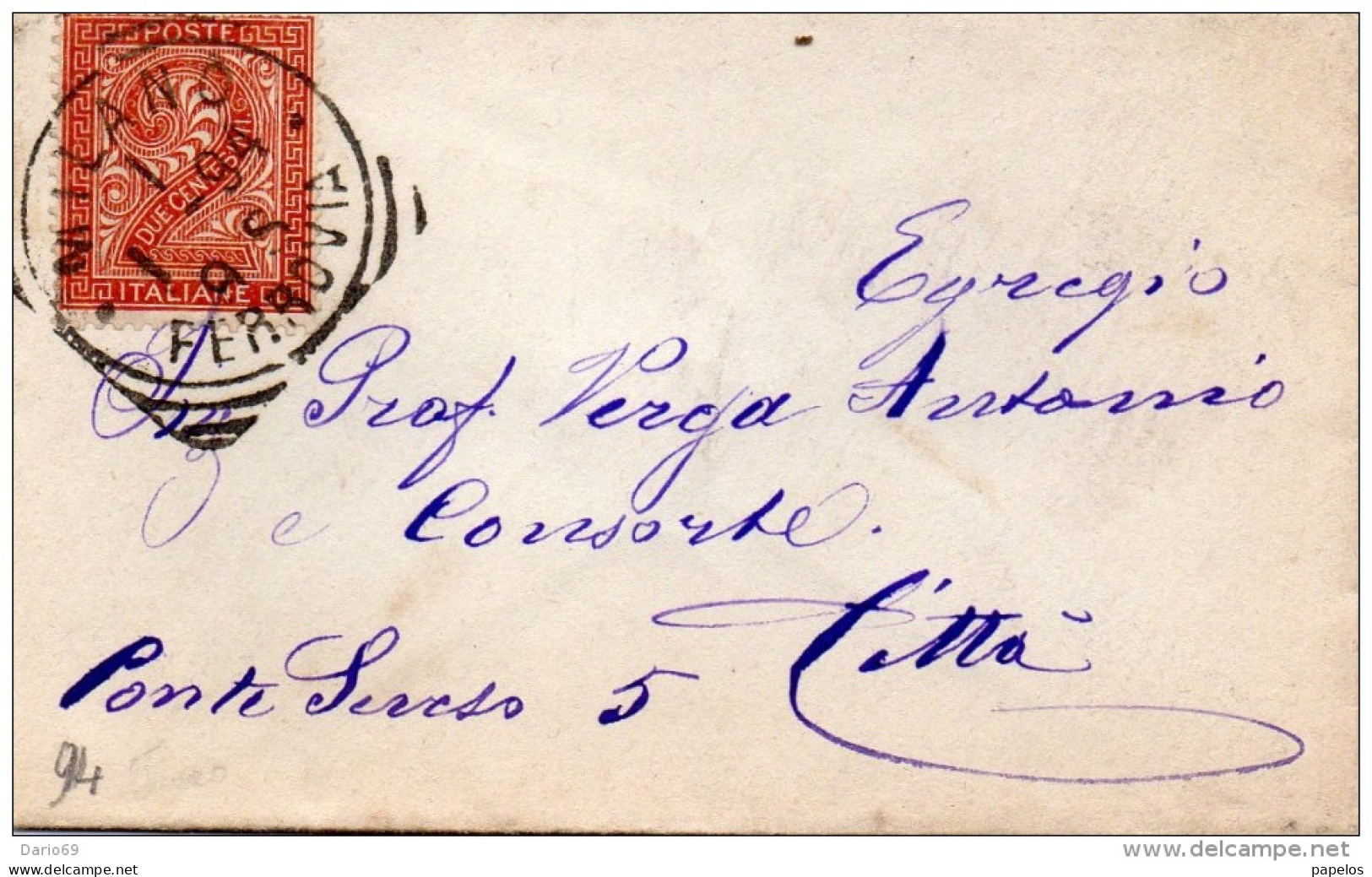 1894 LETTERA CON ANNULLO MILANO - Marcophilie