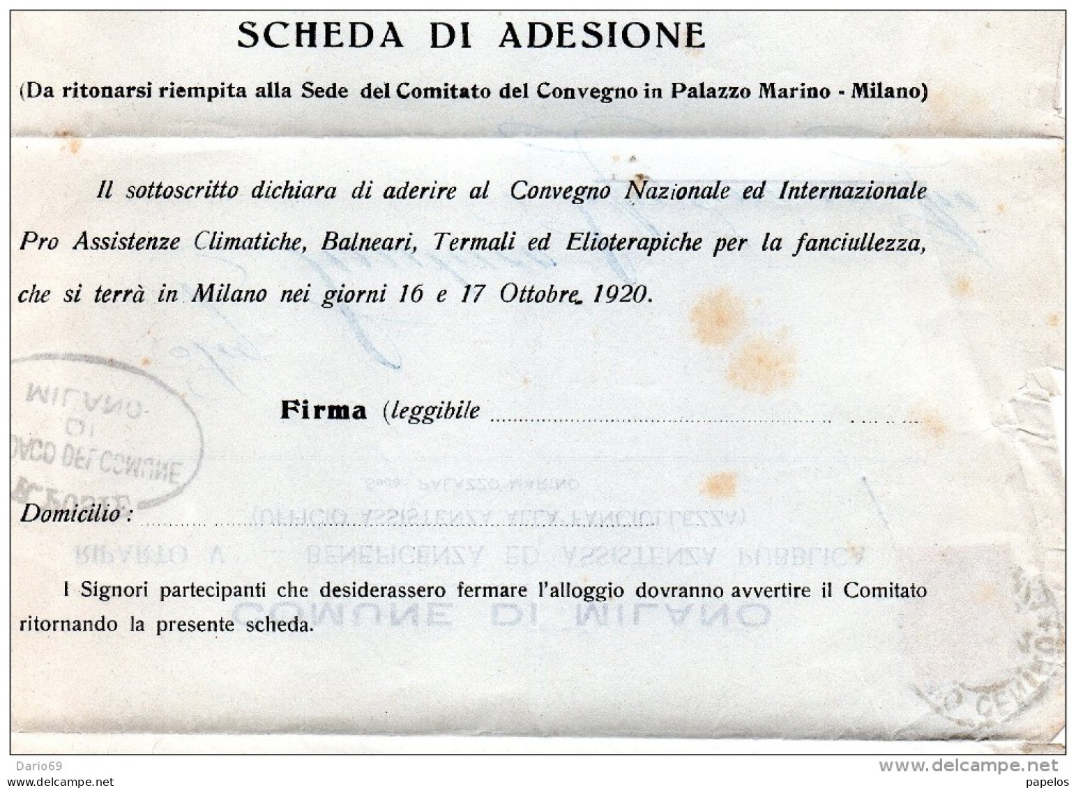 1920  LETTERA INTESTATA UFFICIO ALLA FANCIULLEZZA CON ANNULLO MILANO - Poststempel