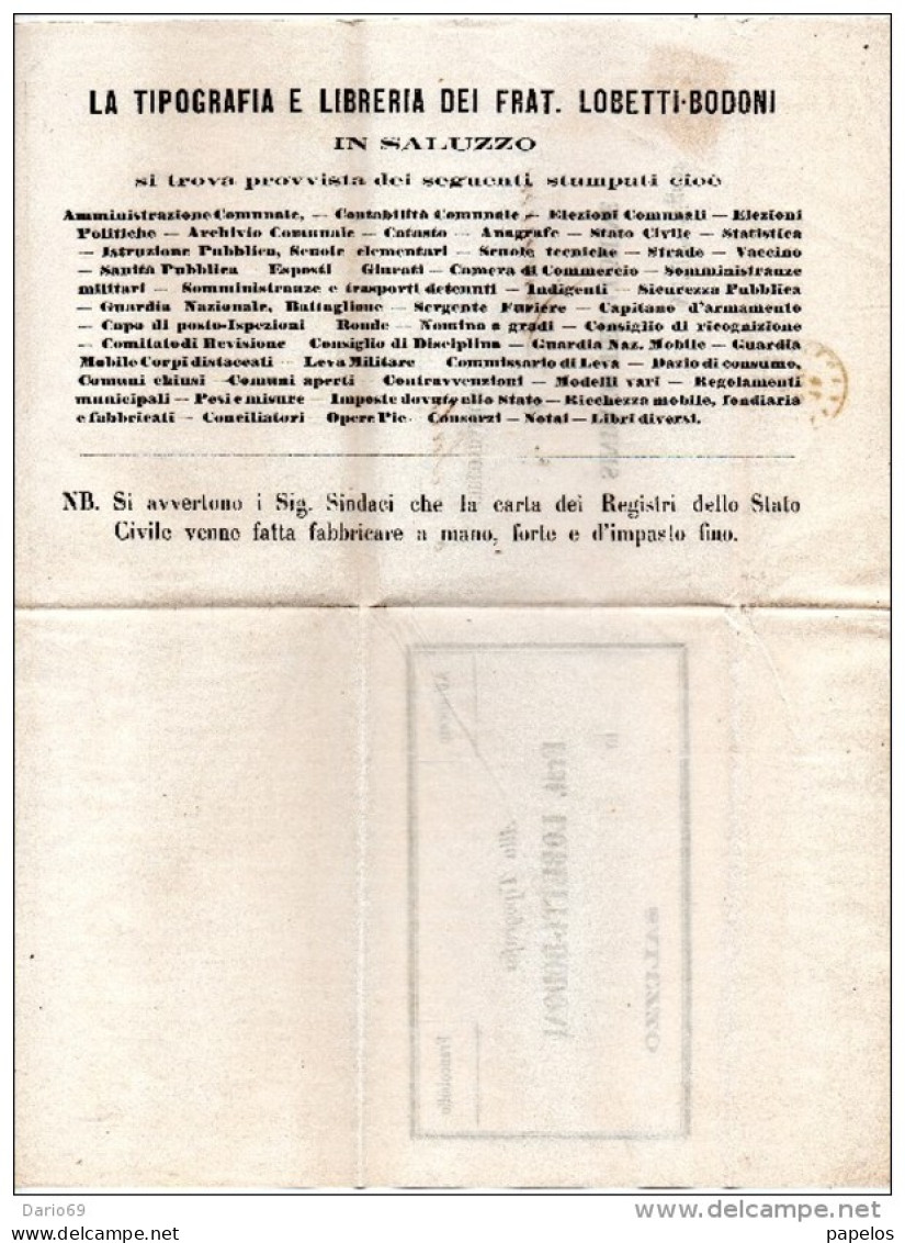 1867  LETTERA CON ANNULLO Salò BRESCIA + LAVENONE - Marcophilie