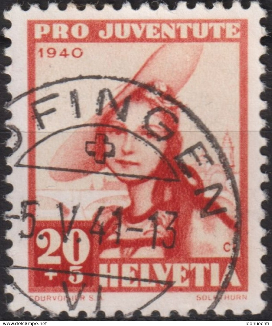 1940 Schweiz / Pro Juventute ° Zum:CH J95, Mi:CH 375, Yt:CH 356, Trachtenfrau, Solothurnerin - Used Stamps