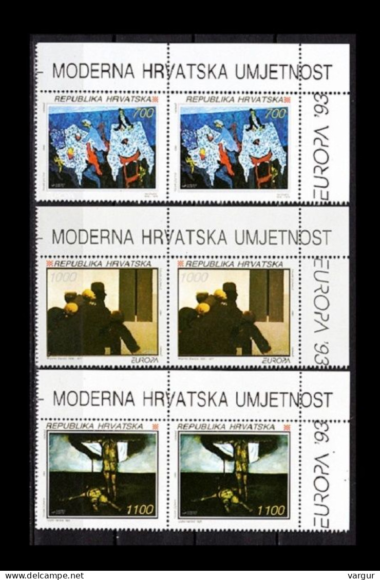 CROATIA 1993 EUROPA: Contemporary Art, Paintings. Corner PAIRS / EUROPA Logo, MNH - 1993