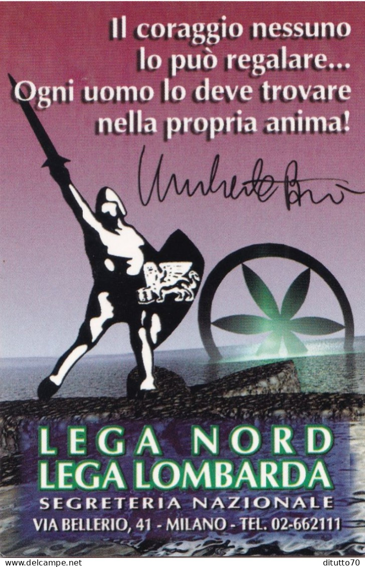 Calendarietto - Lega Nord - Lega Lombarda - Milano - Anno 1998 - Formato Piccolo : 1991-00