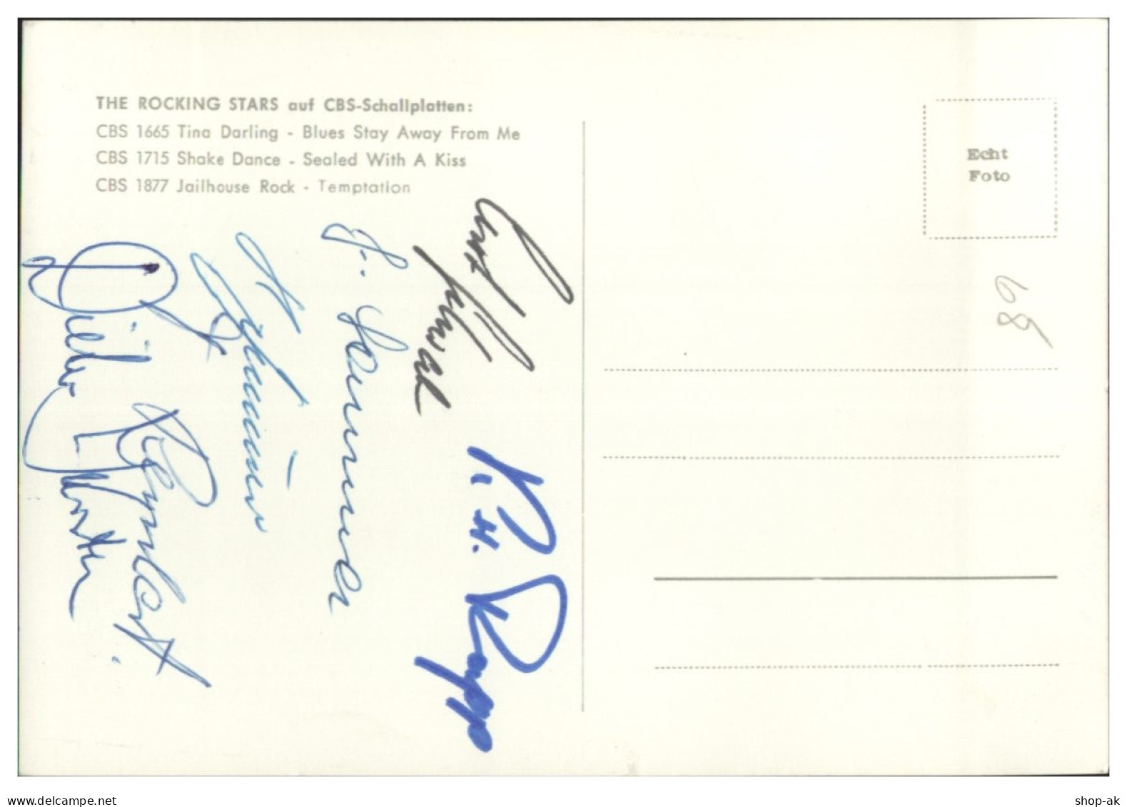 Y28871/ The Rocking Stars Beat- Popgruppe Autogramme Autogrammkarte 60er Jahre - Autographs
