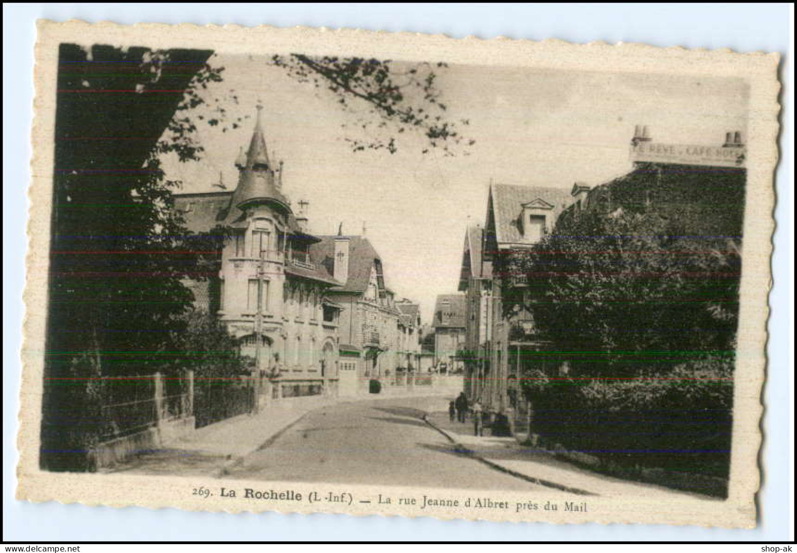 Y3177/ La Rochelle La Rue Jeanne D`Albret AK Frankreich Ca.1925 - Otros & Sin Clasificación