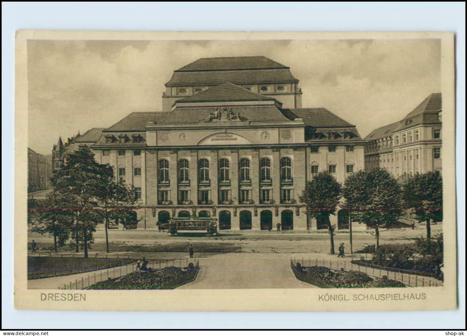 T595/ Dresden Schauspielhaus Straßenbahn AK Ca.1912 - Dresden