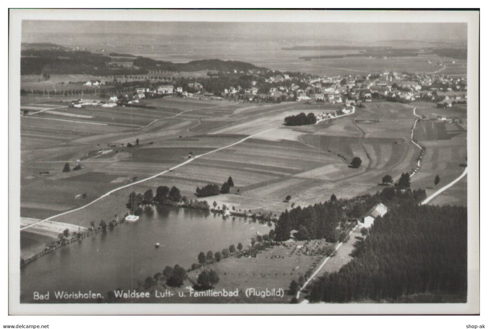 MW07824/ Bad Wörishofen Waldsee Foto AK Seltenes Strähle Luftbild 30er Jahre - Altri & Non Classificati