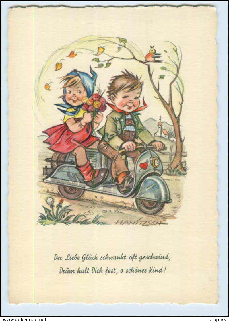 A4454/ Kinder Fahren Motorroller Künstler AK Hanitzschca.1955 - Other & Unclassified