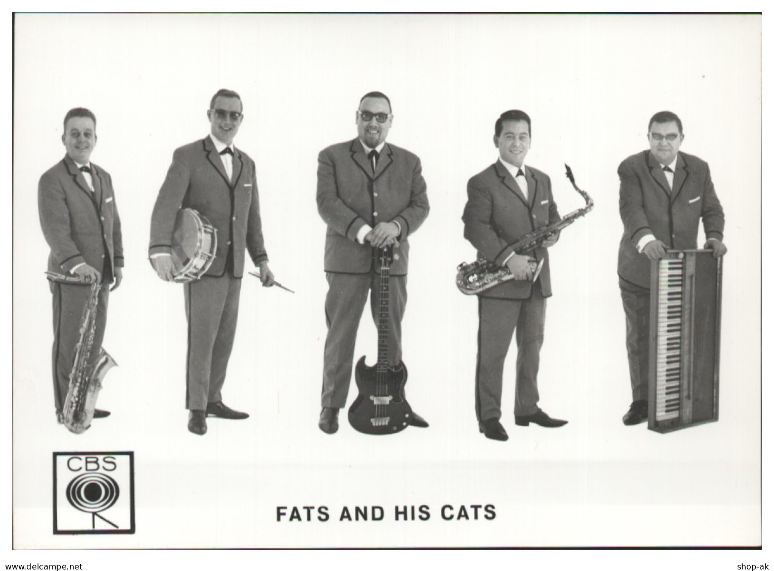 Y28875/ Fats And His Cats Beat- Popgruppe Autogrammkarte 60er Jahre AK - Cantanti E Musicisti