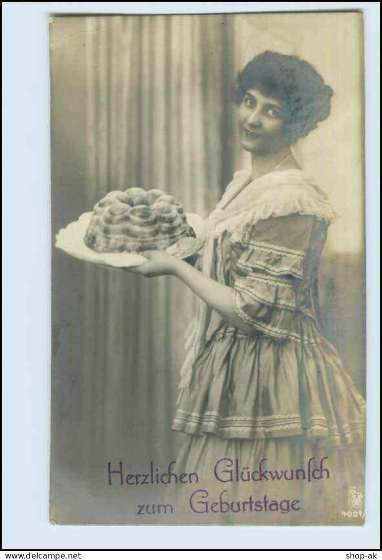 W3W33/ Geburtstag Junge Frau Mit Kuchen Foto AK 1926 - Geburtstag