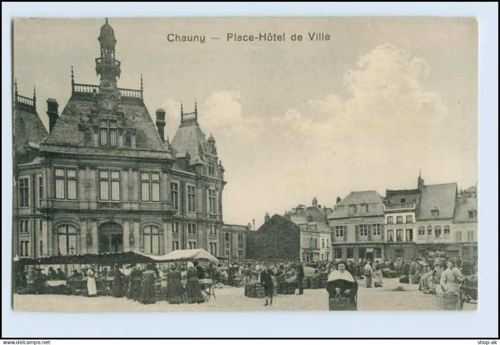 W5Q90/ Chauny Place-Hotel De Ville AK 1915 - Otros & Sin Clasificación