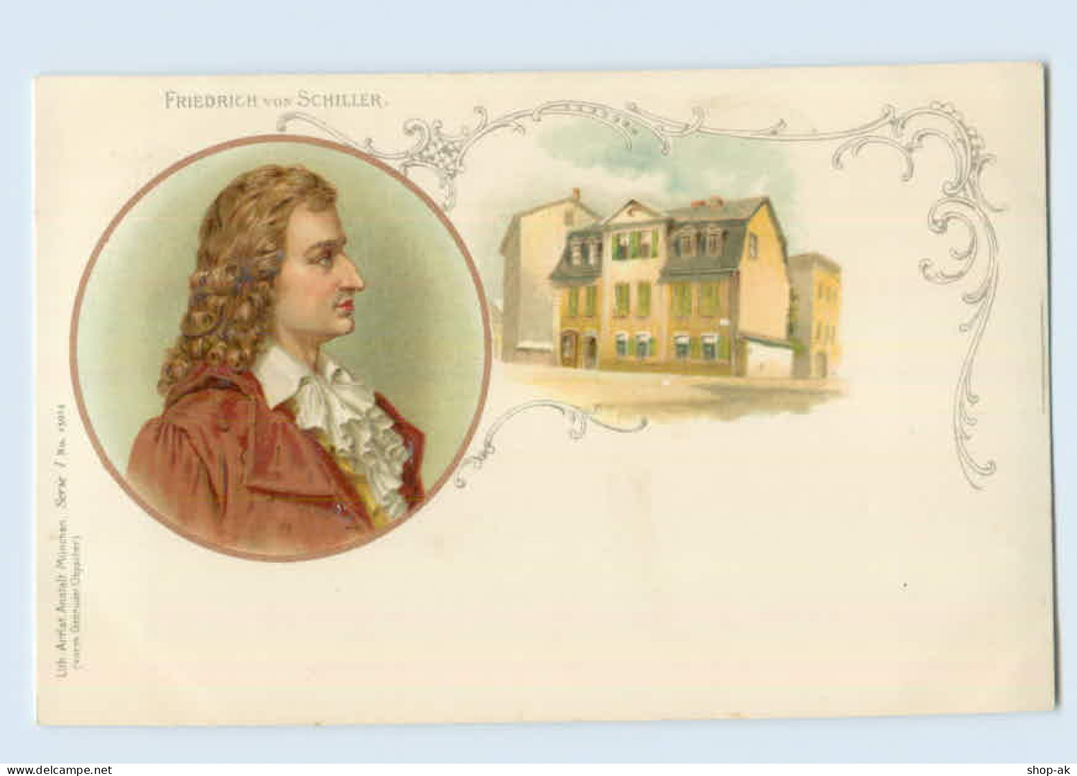 X1K01/ Friedrich Schiller Schöne Litho AK Ca.1900 - Andere & Zonder Classificatie