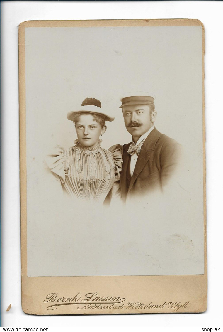 Y25489/ Kabinettfoto Ehepaar Foto Bernh. Lassen, Westerland Sylt 1897 - Other & Unclassified