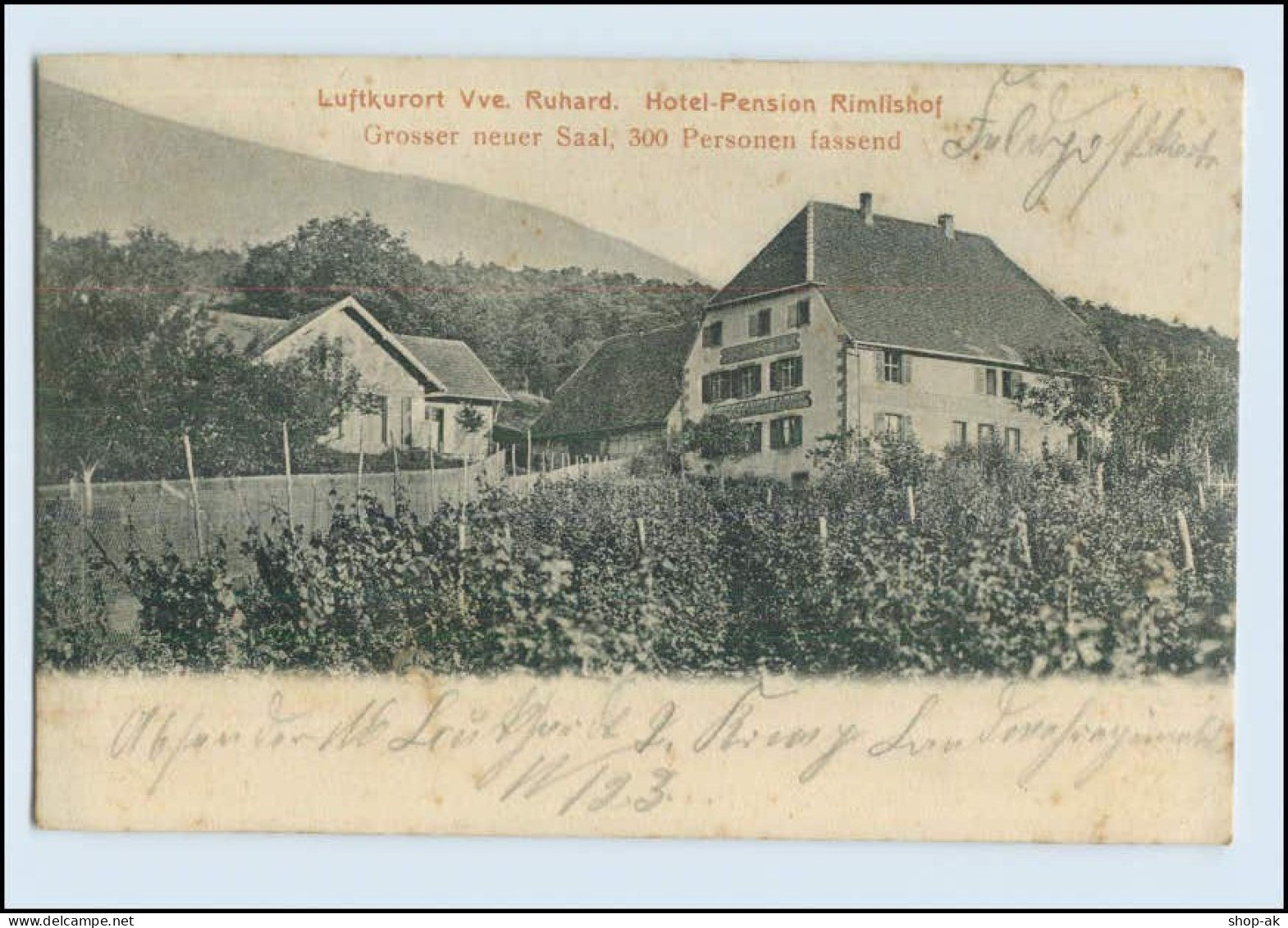 W7Z16/ Vve. Ruhard  Hotel Remlishof AK Elsaß AK 1914 - Elsass
