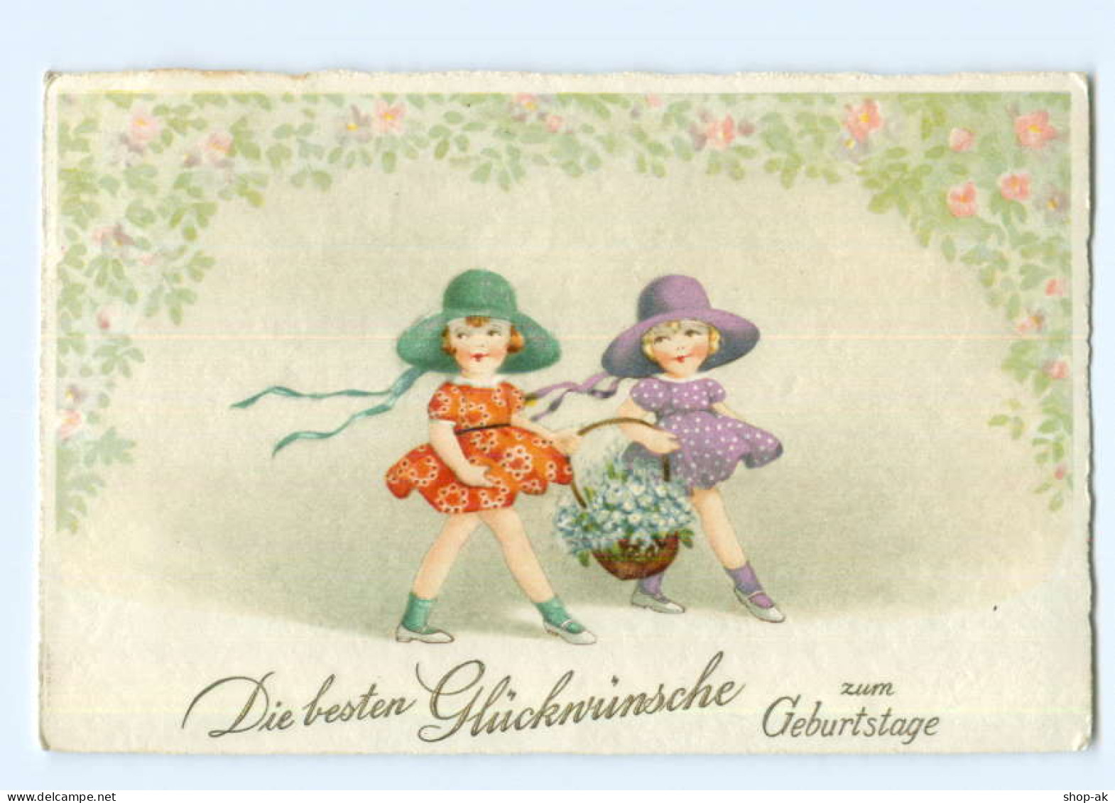 Y7448/ Geburtstag Mädchen Mit Blumen 1932 - Geburtstag