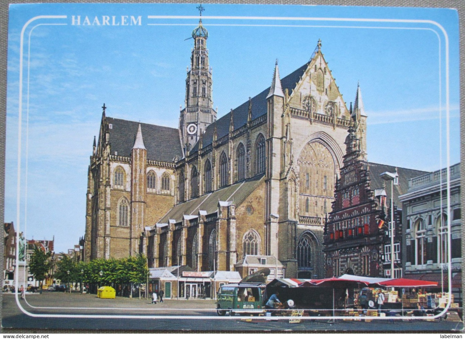 HOLLAND NETHERLANDS HAARLEM ST BAVO CHURCH GROTE MARKT ANSICHTSKARTE POSTCARD CARTOLINA CARTE POSTALE POSTKARTE CARD - Haarlem