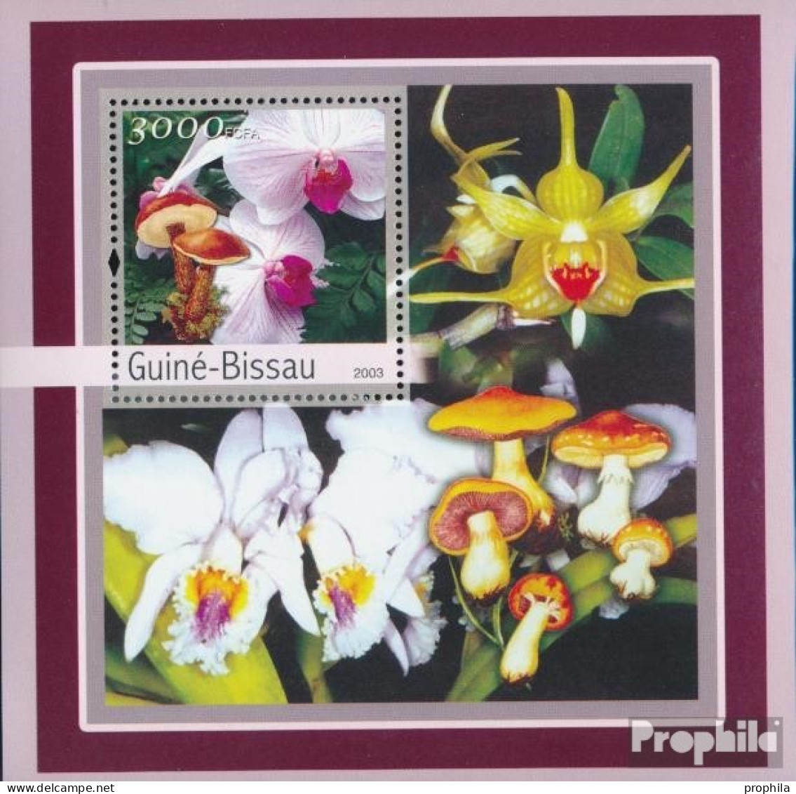 Guinea-Bissau Block 389 (kompl. Ausgabe) Postfrisch 2003 Orchideen, Pilze - Guinea-Bissau