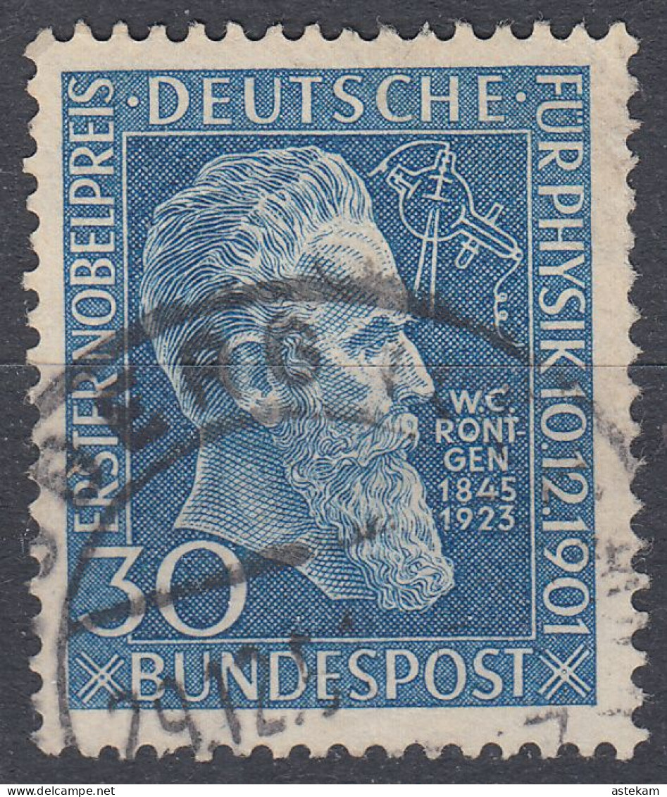 GERMANY 1951, 50 Years Since WILHELM RONTGEN'S NOBEL PRIZE, COMPLETE USED SERIES With GOOD QUALITY - Gebraucht