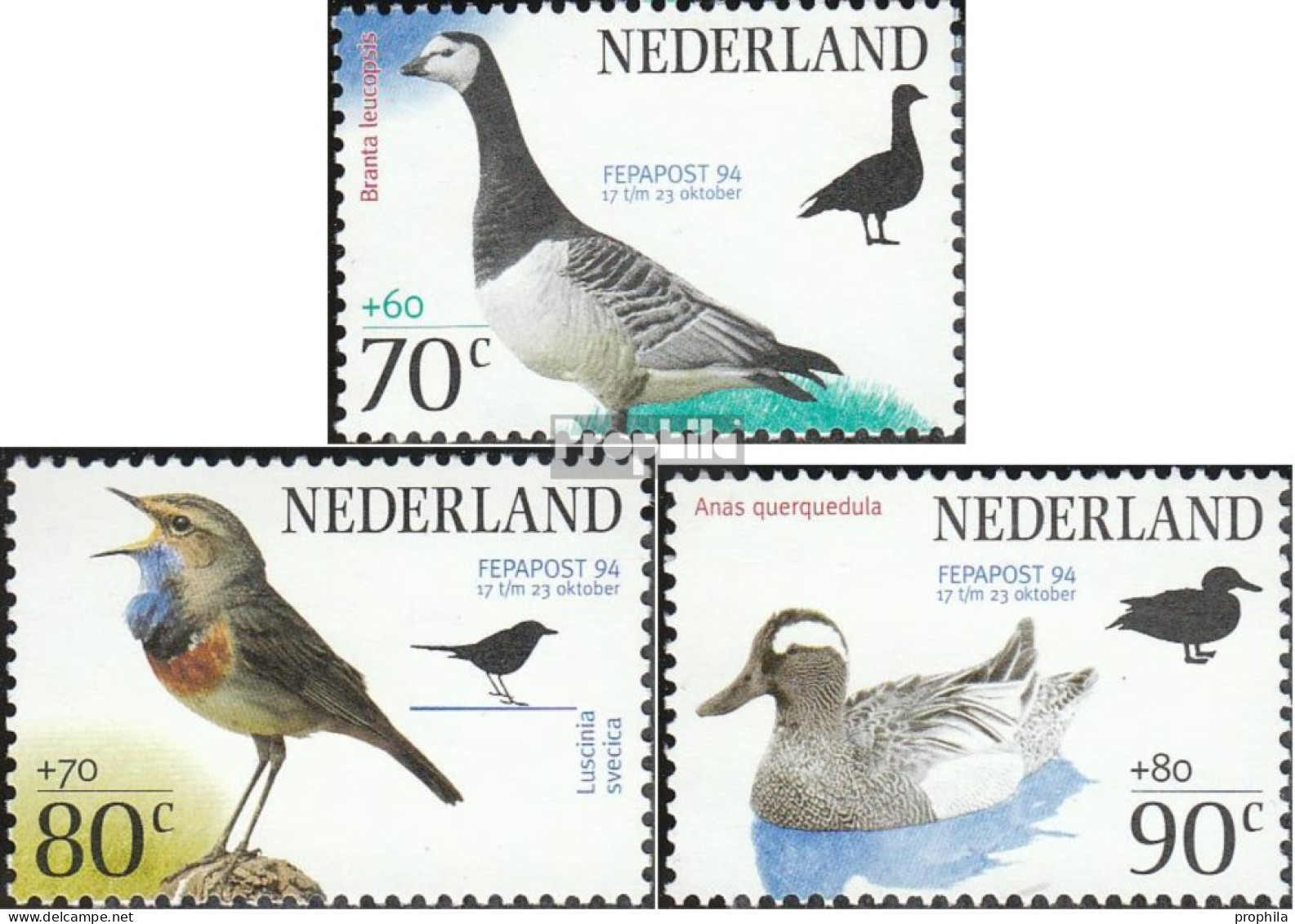 Niederlande 1501A-1503A (kompl.Ausg.) Postfrisch 1994 FEPAPOST 94 - Ungebraucht