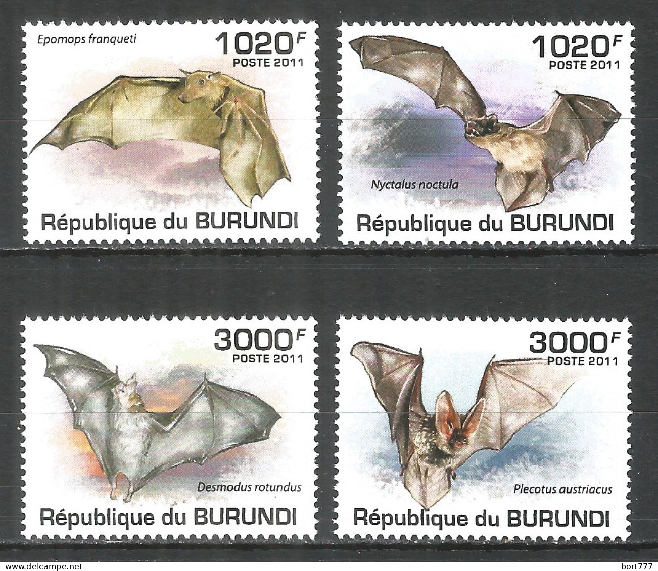 Burundi 2011 Mint Stamps MNH(**) Bats - Neufs