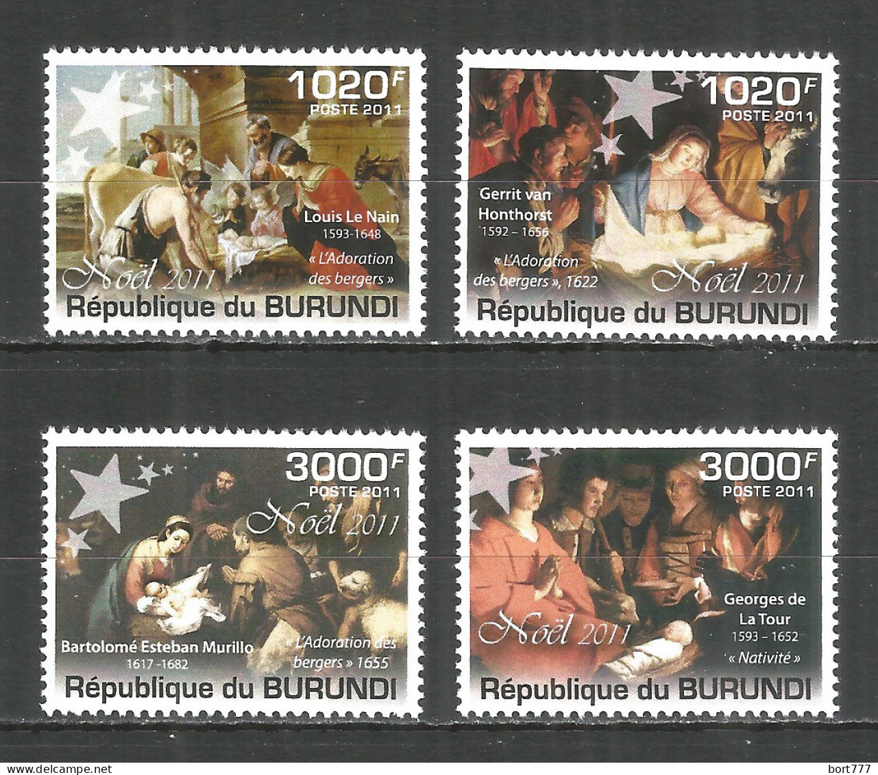 Burundi 2011 Mint Stamps MNH(**) Christmas 2011 (Paintings) - Neufs